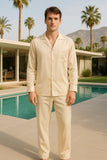 MEN Fancy Gold Long Set Pijama