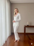 Comfy White Long Set Pijama