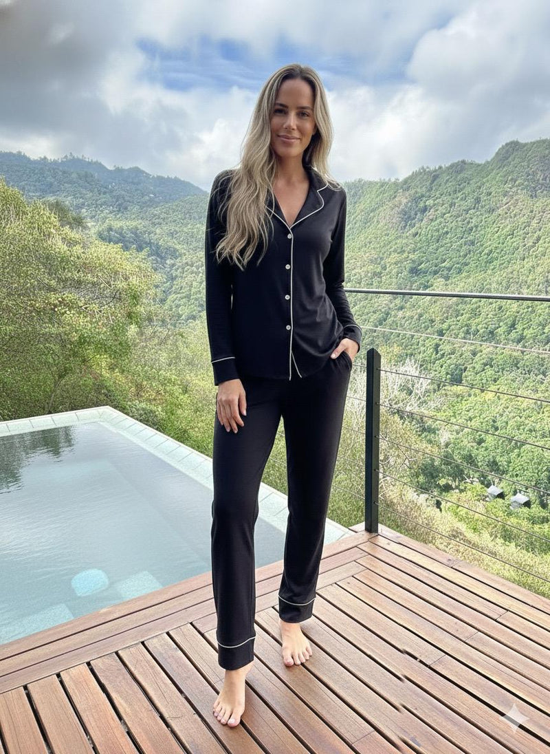 Comfy Black Long Set Pijama