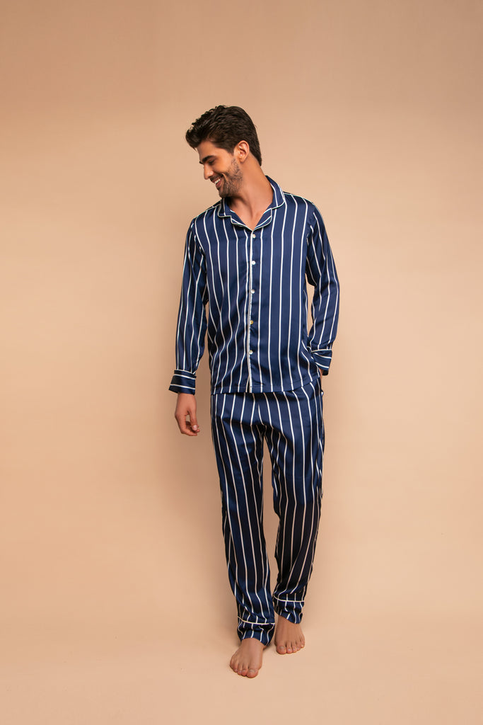 MEN Moon Stripes Long Set Pijama